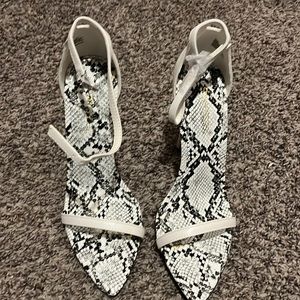 Stylish white heeled Sandals